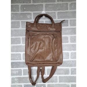 Enrico Benetti Womens Brown Rustic Pu Backpack Casual Hippie Boho Bag Zip Straps